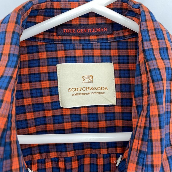 Scotch And Soda Orange Button Down Shirt Large - Picture 3 of 8